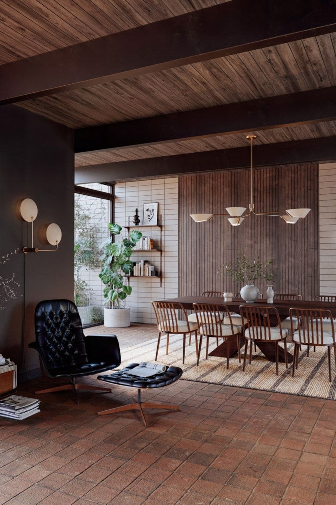 Herman 5 Light Chandelier in Patina Brass & Soft Sand