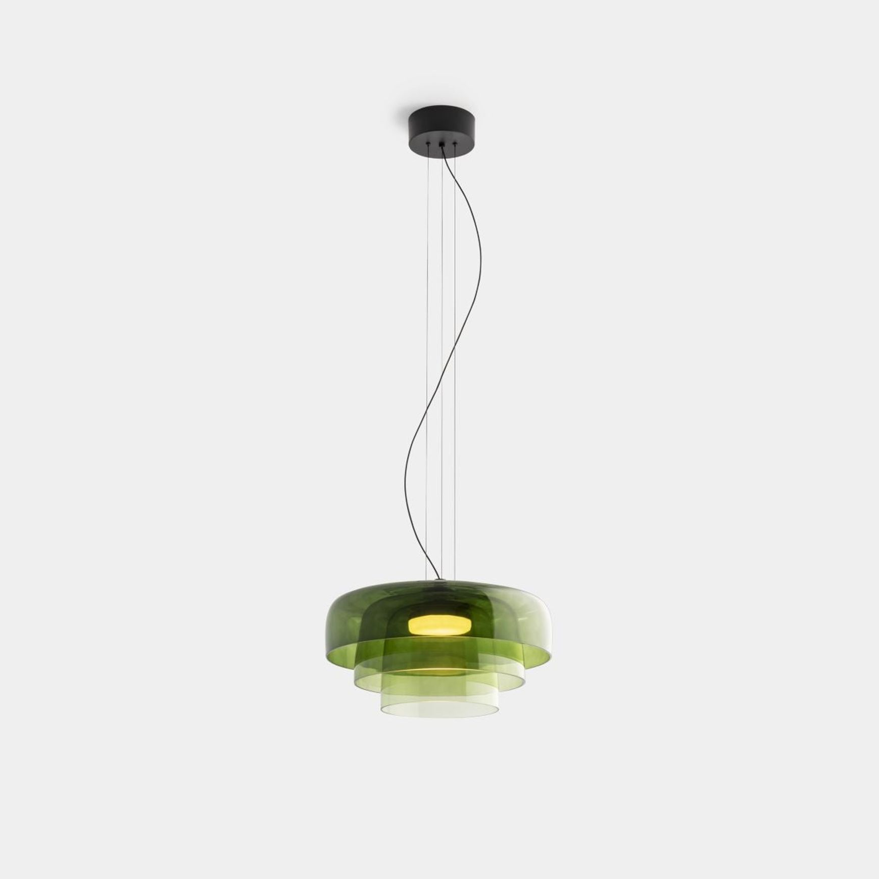 Lark 3 Shade Pendant - 42 cm in Green