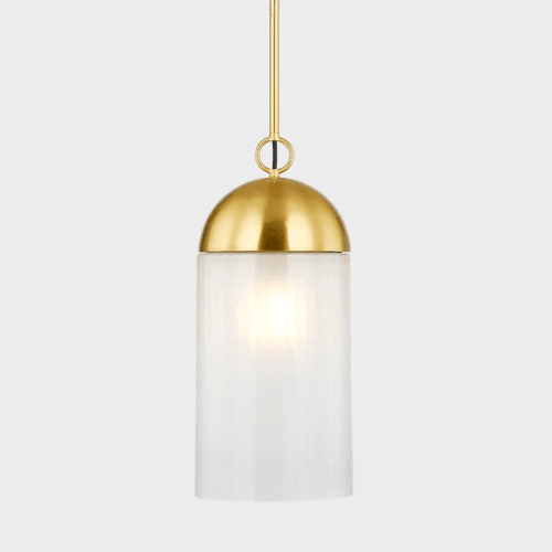 Lumi 1 Light Pendant in Aged Brass