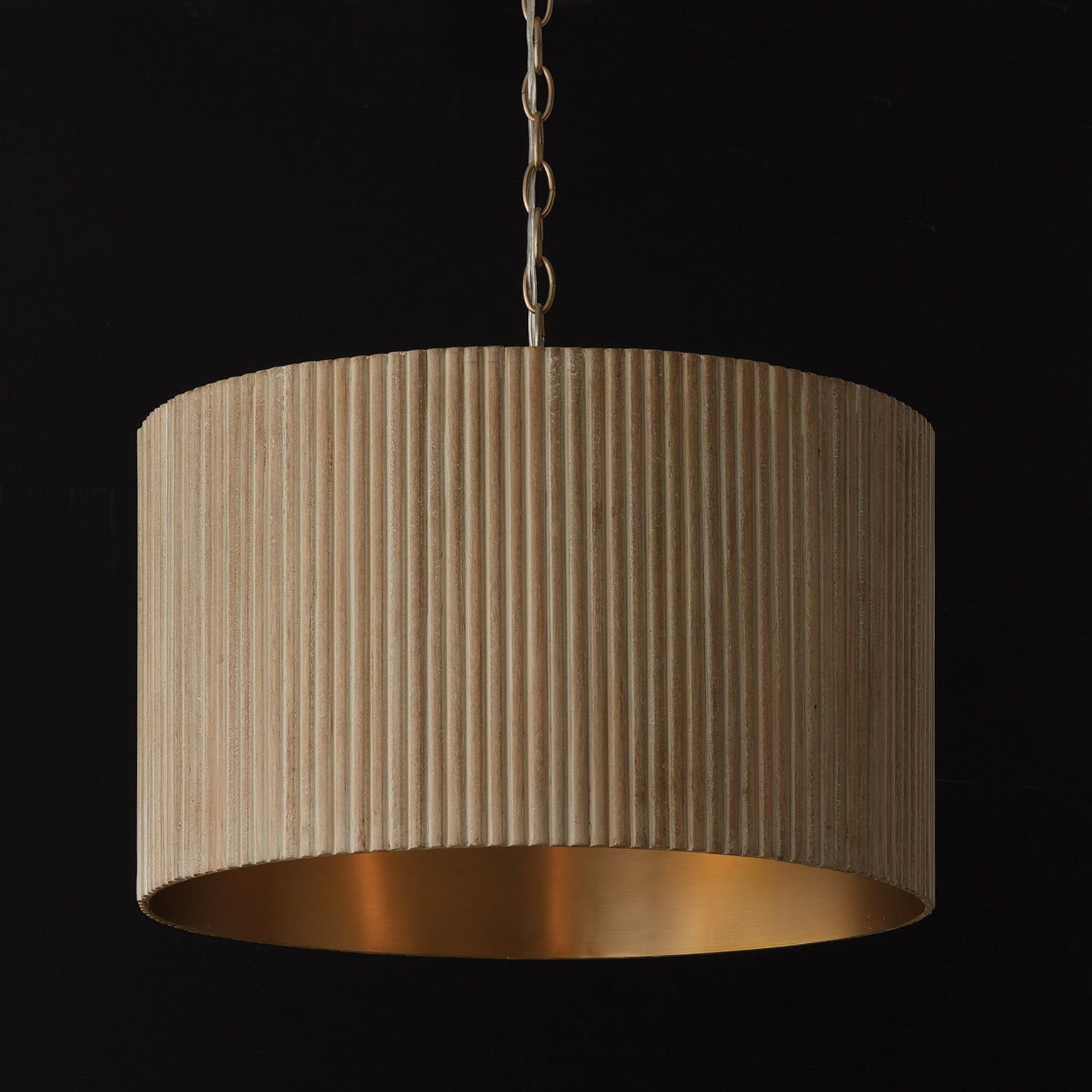 Cody 3 Light Pendant in White Wash & Matte Brass
