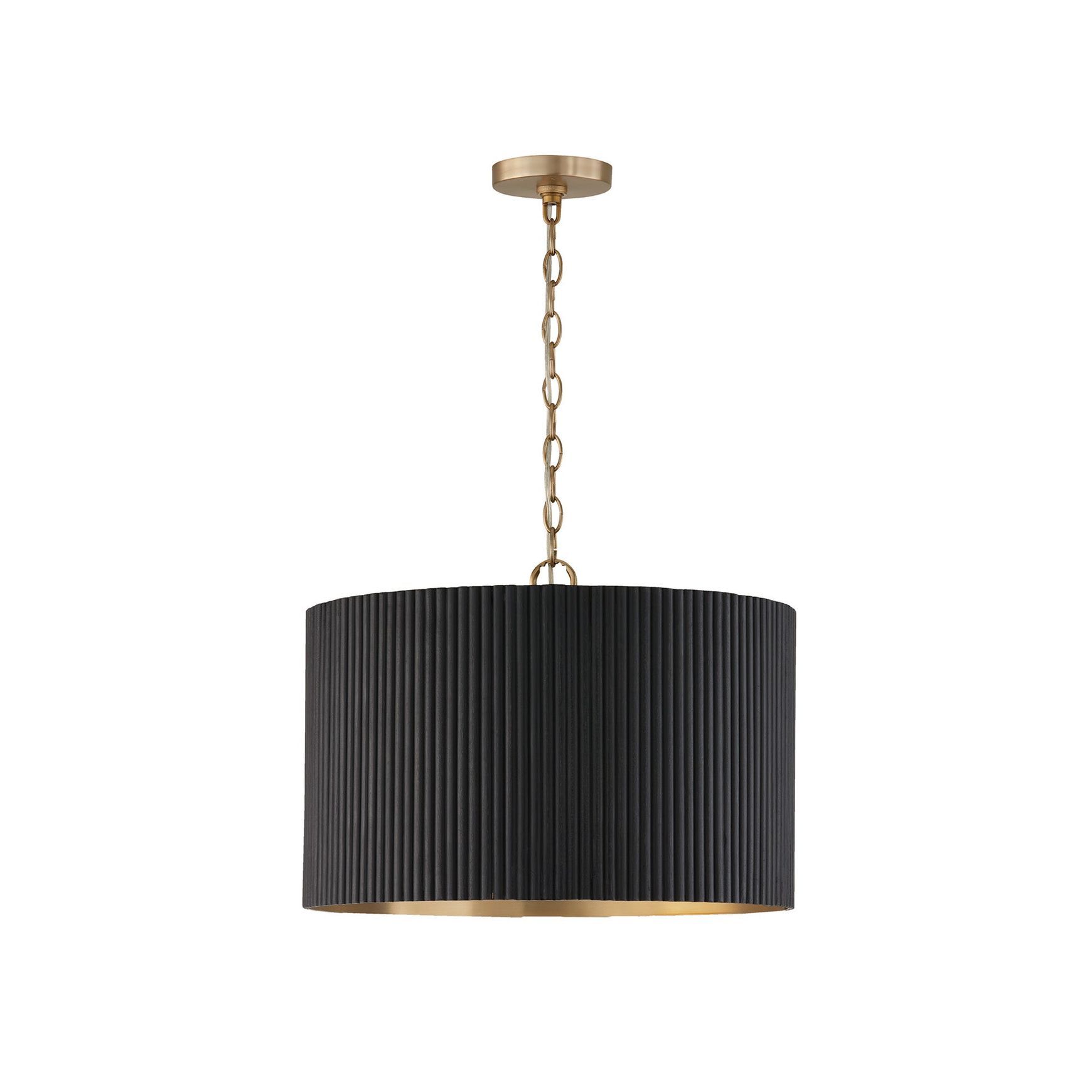Cody 3 Light Pendant In Black Stain & Matte Brass