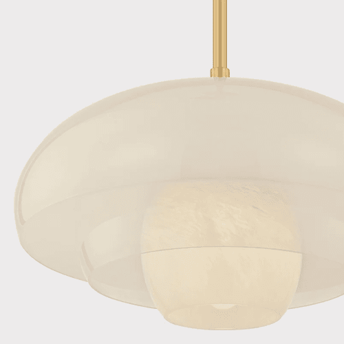 Farah 1 Light Pendant in Aged Brass