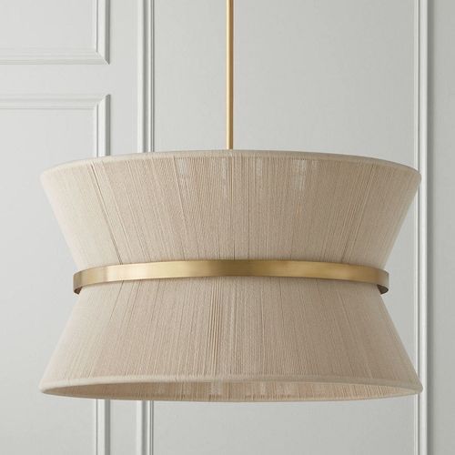 Fisher 8 Light Pendant in Brass & Bleached Rope