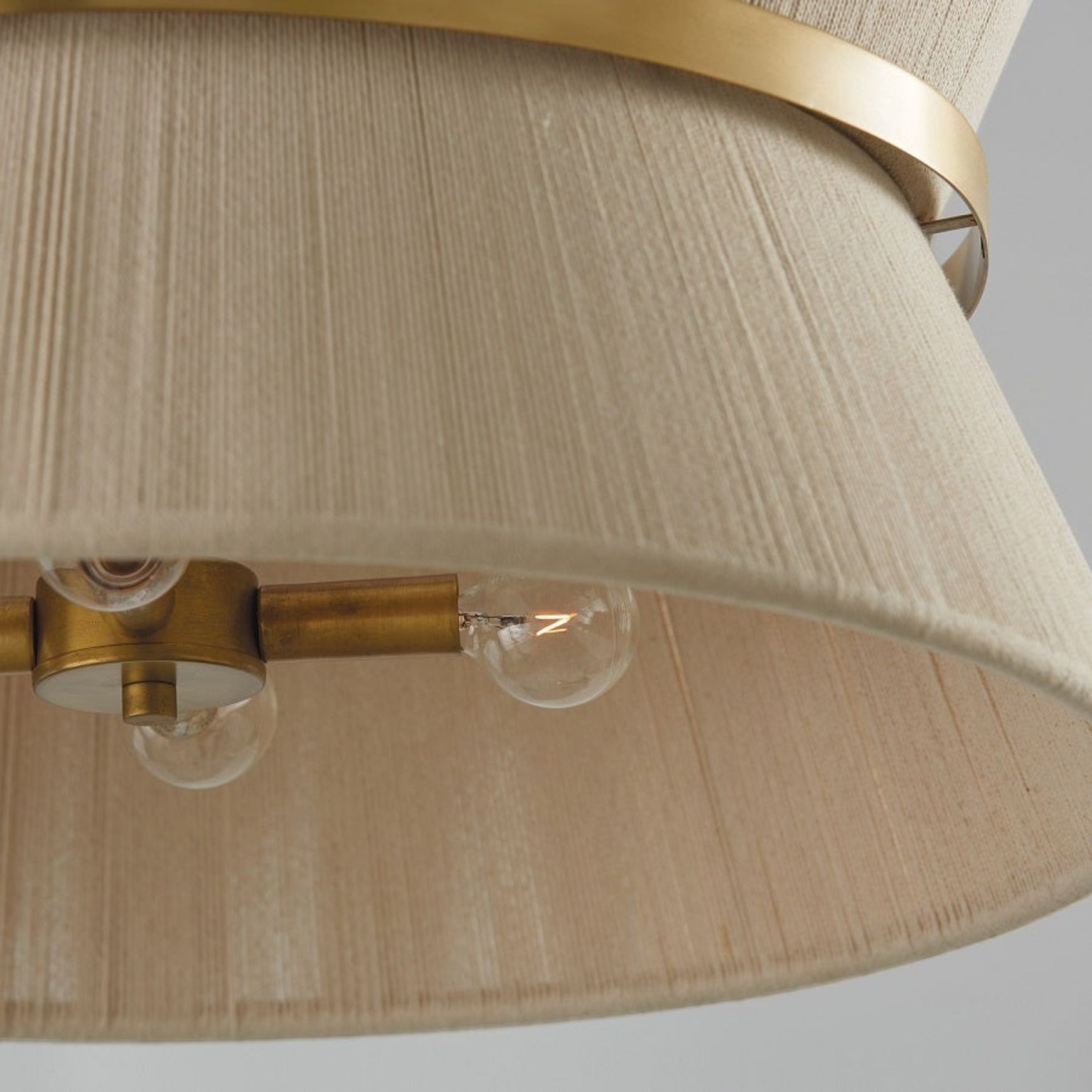 Fisher 8 Light Pendant in Brass & Bleached Rope