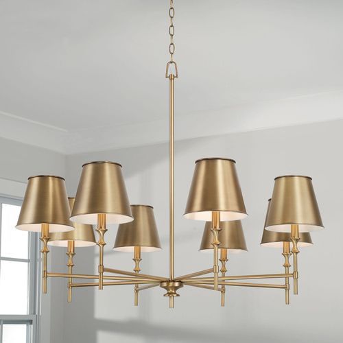 Barwon 8 Light Chandelier in Aged Brass
