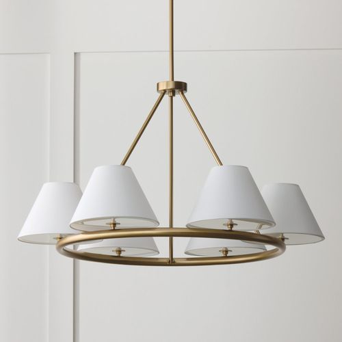 Welsh 6 Light Ring Chandelier in Matte Brass