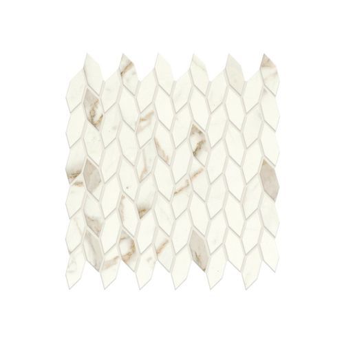 Calacatta Prestige Twist Satin Mosaic | Tile Space