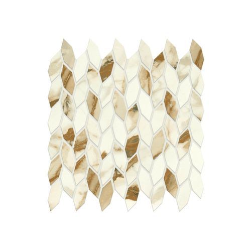 Calacatta Imperial Twist Satin Mosaic | Tile Space