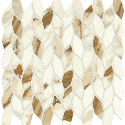Calacatta Imperial Twist Satin Mosaic | Tile Space