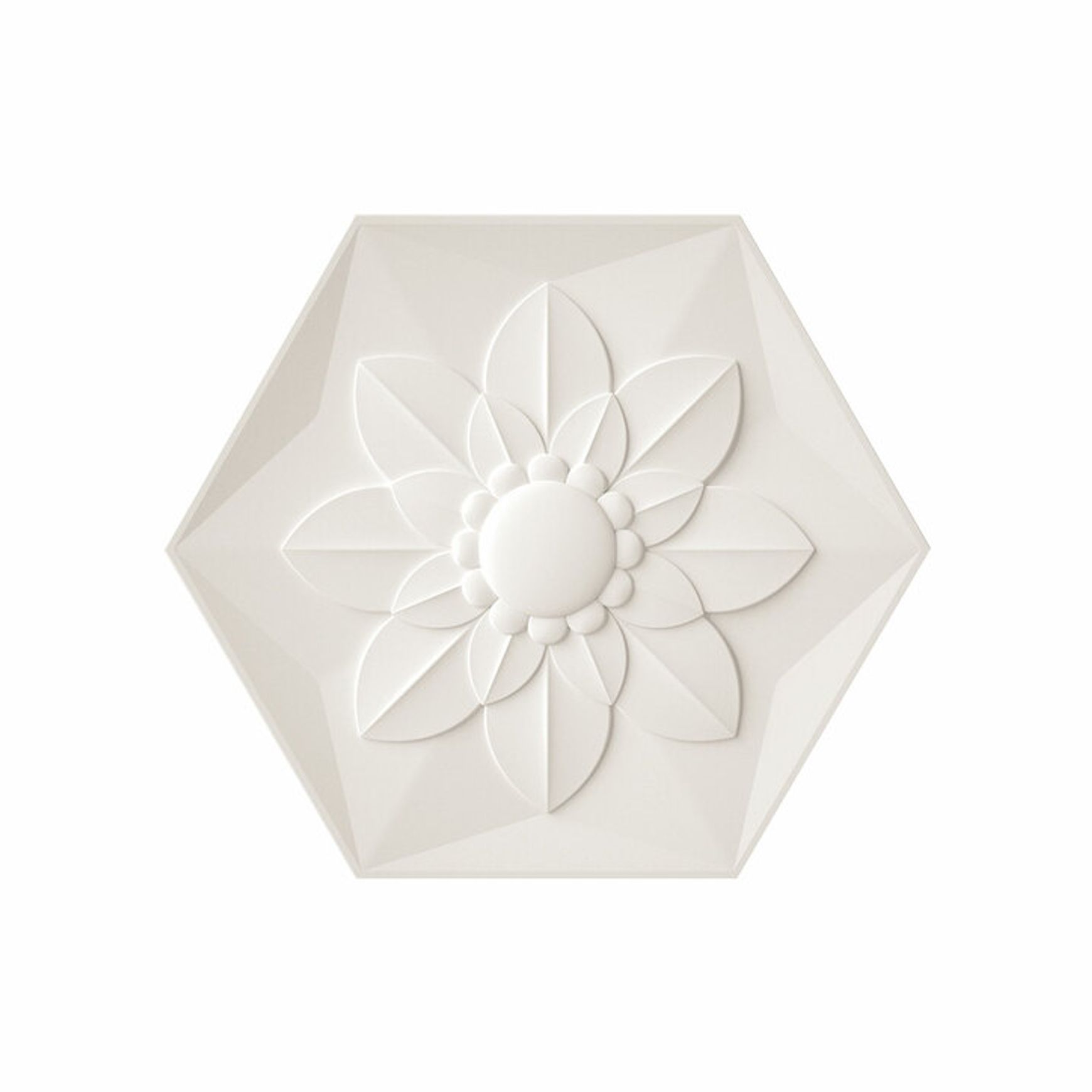 White Frozen Flower Ceramic Wall Tile