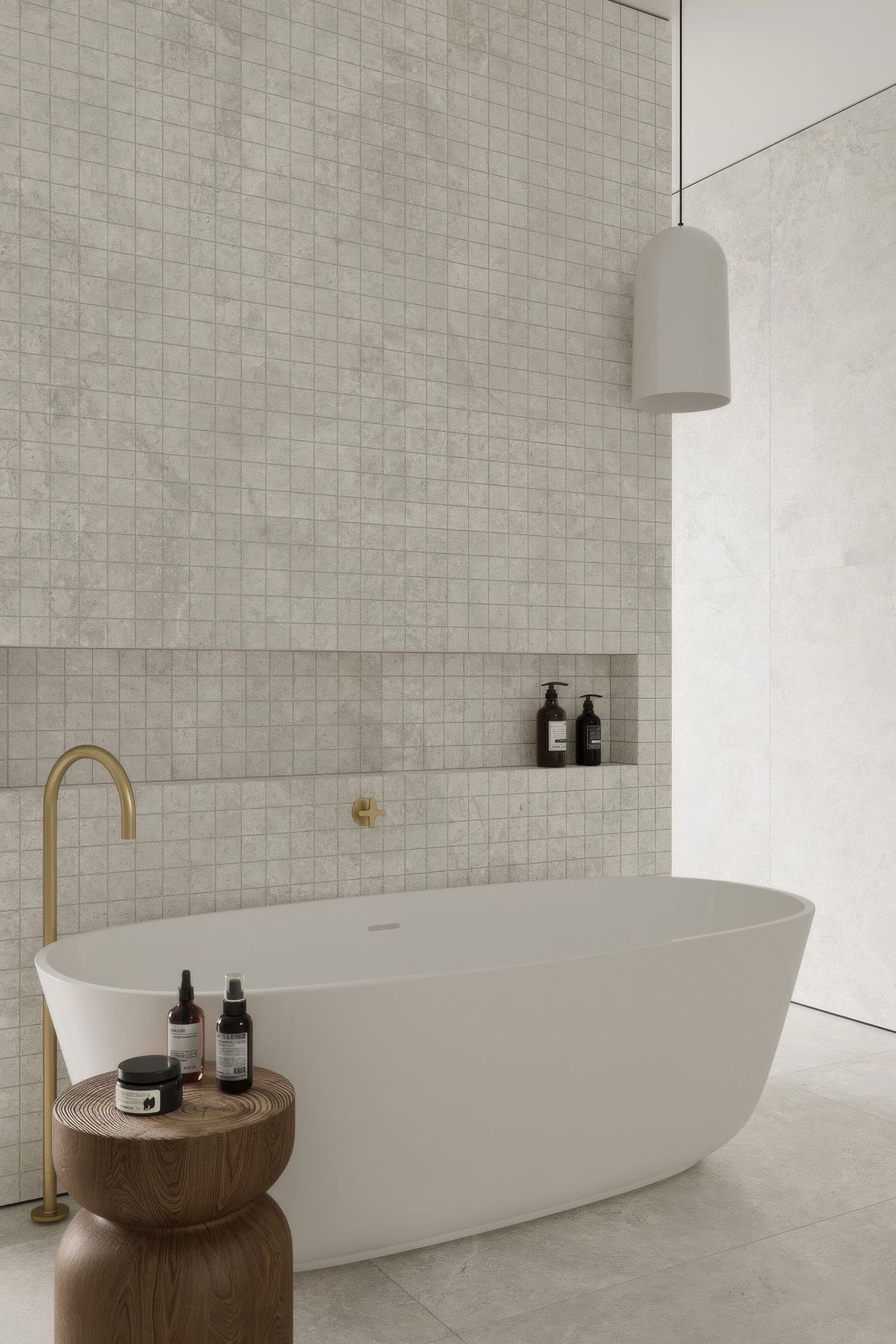 Arctic Tundra White Matt Square Mosaic 48mm