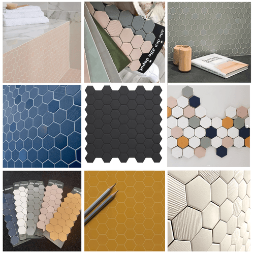Beton Still Hex Mosaic Tiles