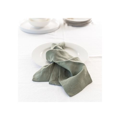 100% French Flax Linen Napkin- Set 4-Lichen