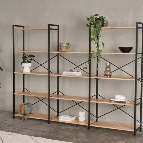 Axel 3PCE Shelving Unit U Shape Medium | Black Steel