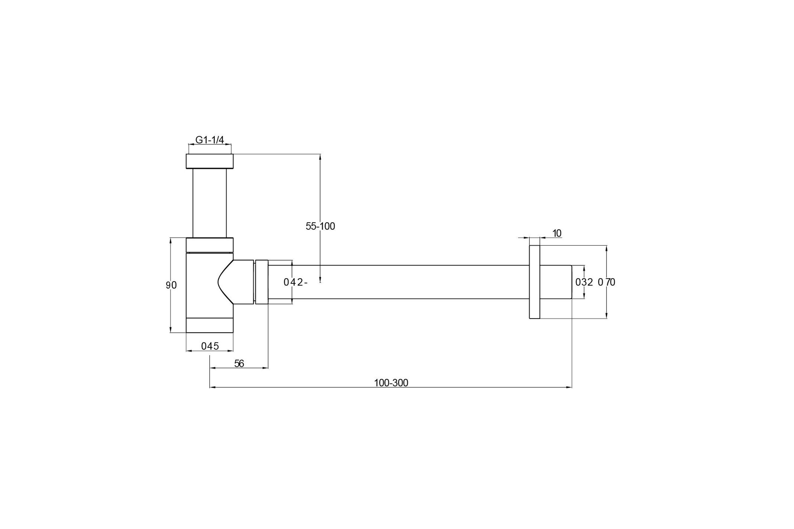 32mm Bottle Trap Brushed Copper