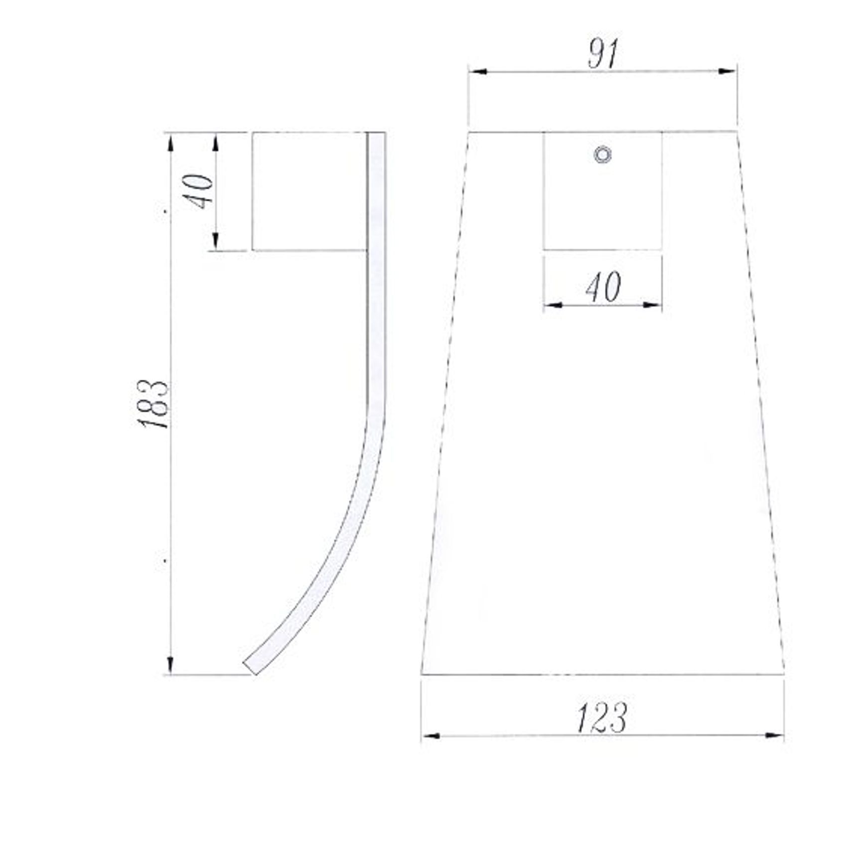 Waterfall Bathtub/Basin Wall Spout Matte Black dimensions