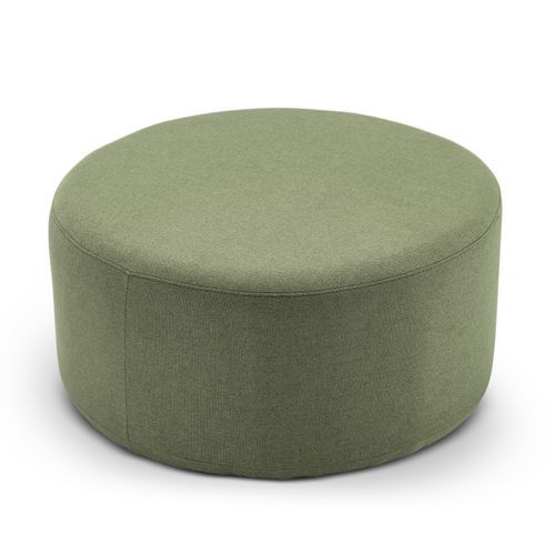 Halle Medium Round Ottoman | Moss Green