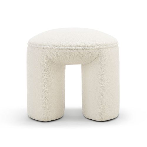 Remi Round Ottoman Stool | Teddy Cream