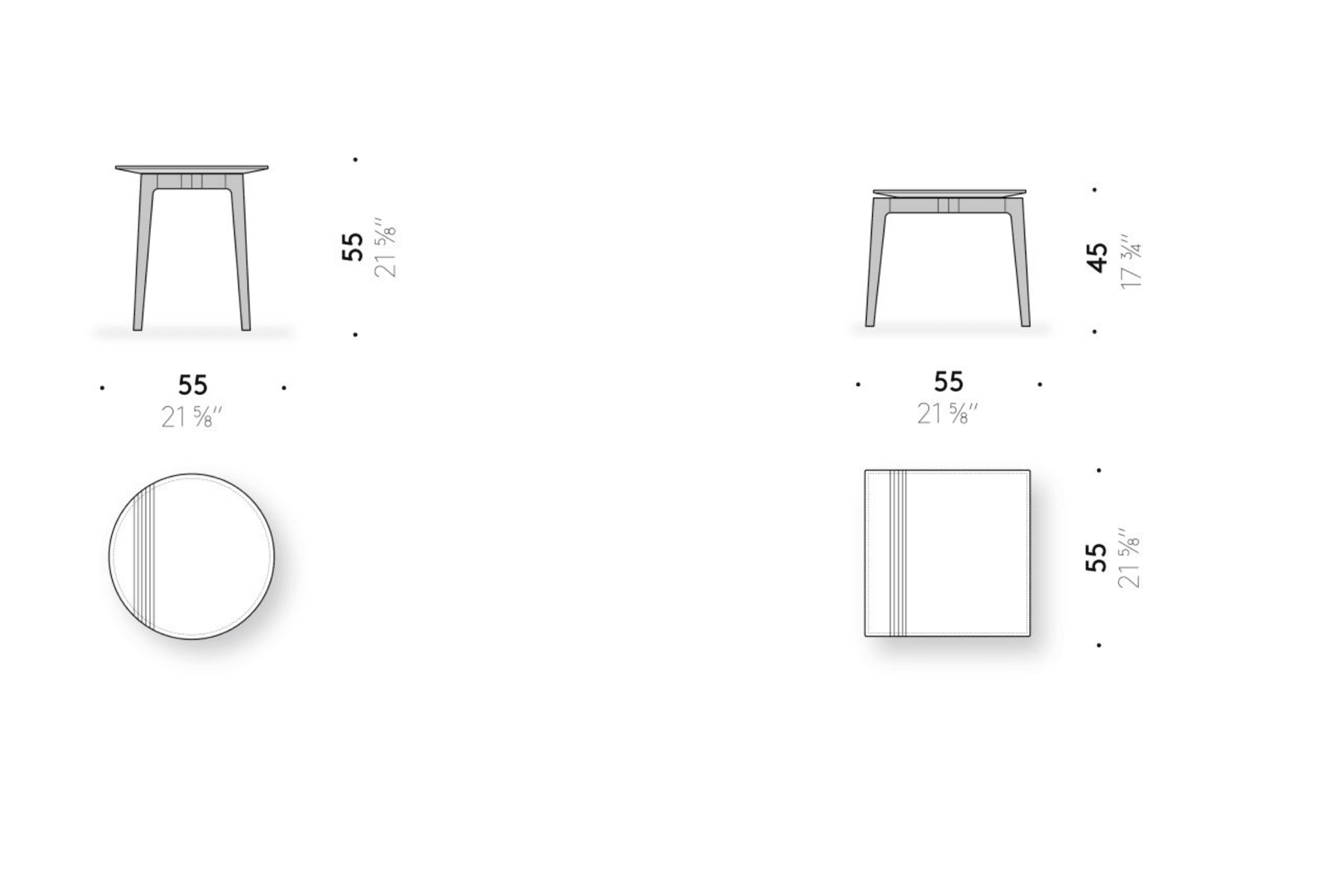 Everyday Life Outdoor Side Table by DePadova dimensions