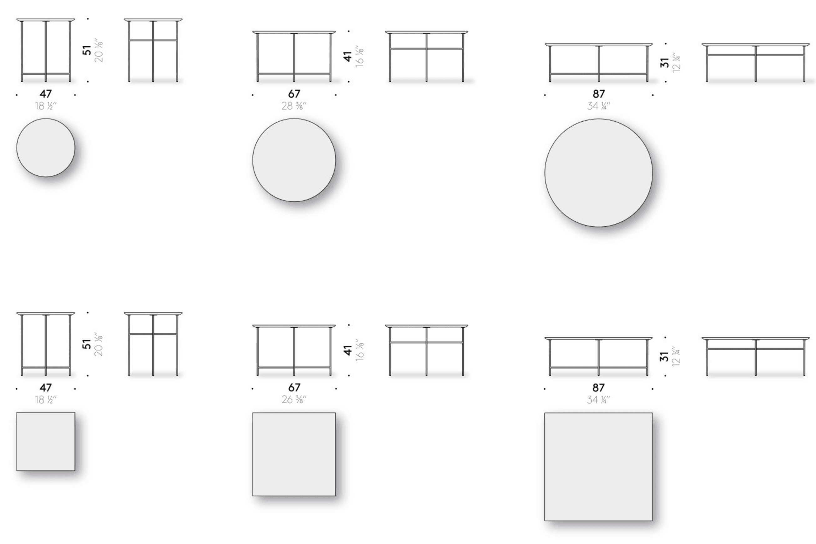 Sen Outdoor Tables by DePadova dimensions