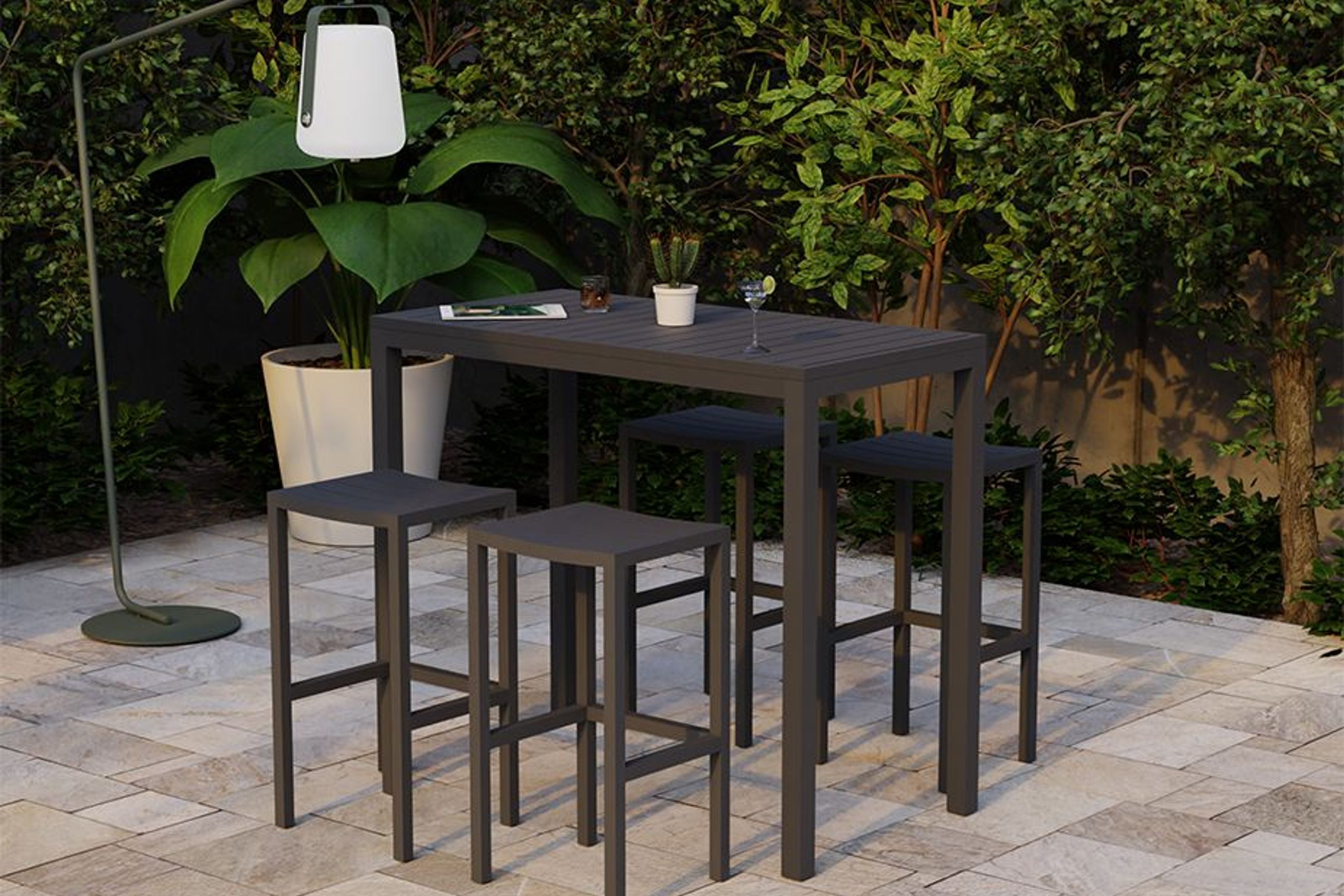 Halki Stool - Outdoor - Charcoal