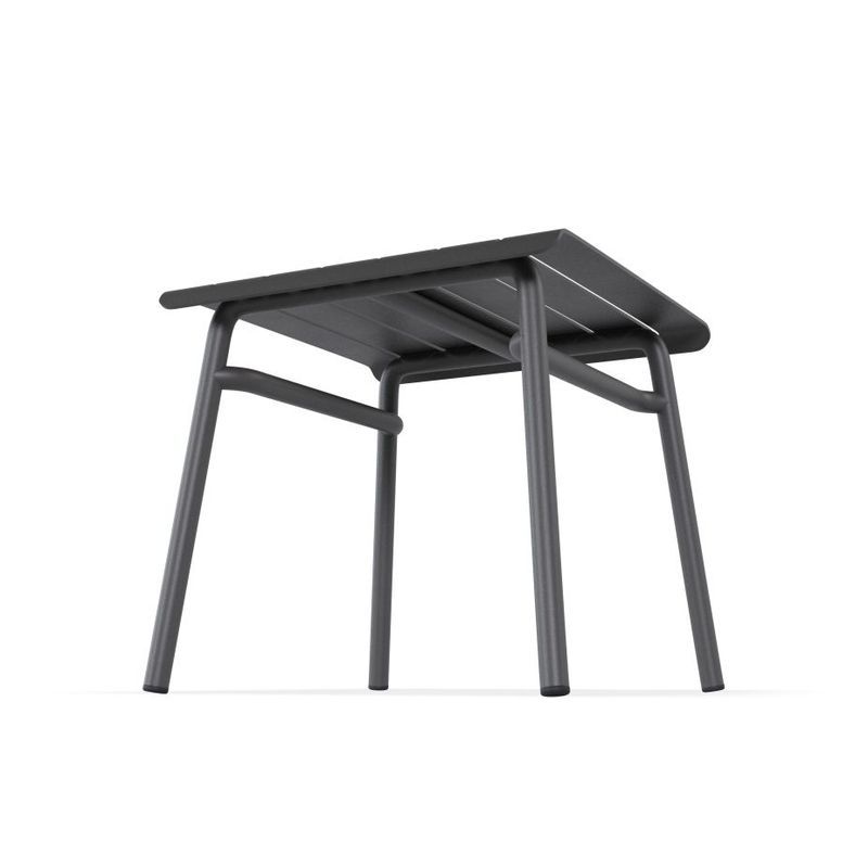 Roku Outdoor Low Stool Footrest in Matt Charcoal