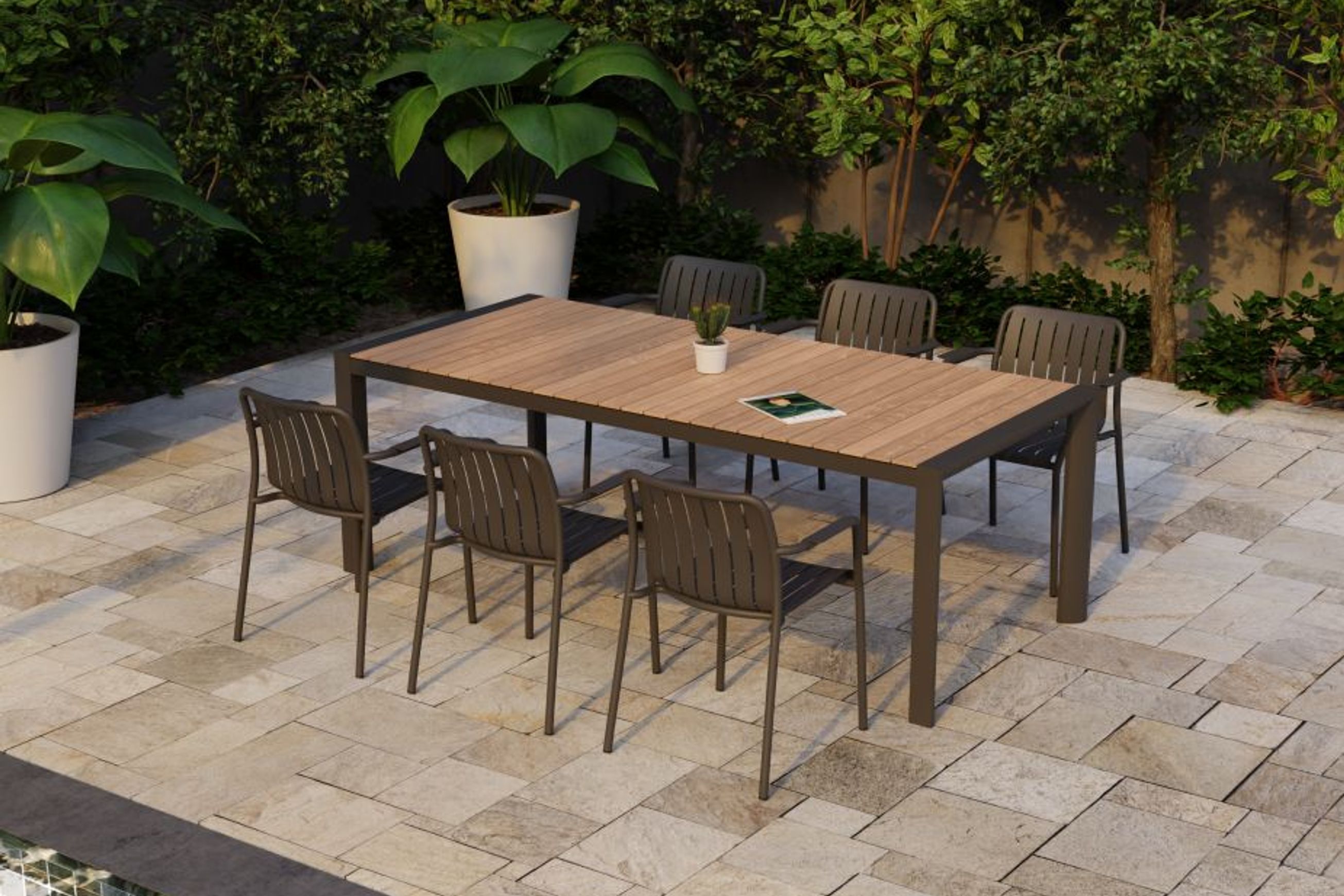 Roku Outdoor Arm Chair in Matt Charcoal