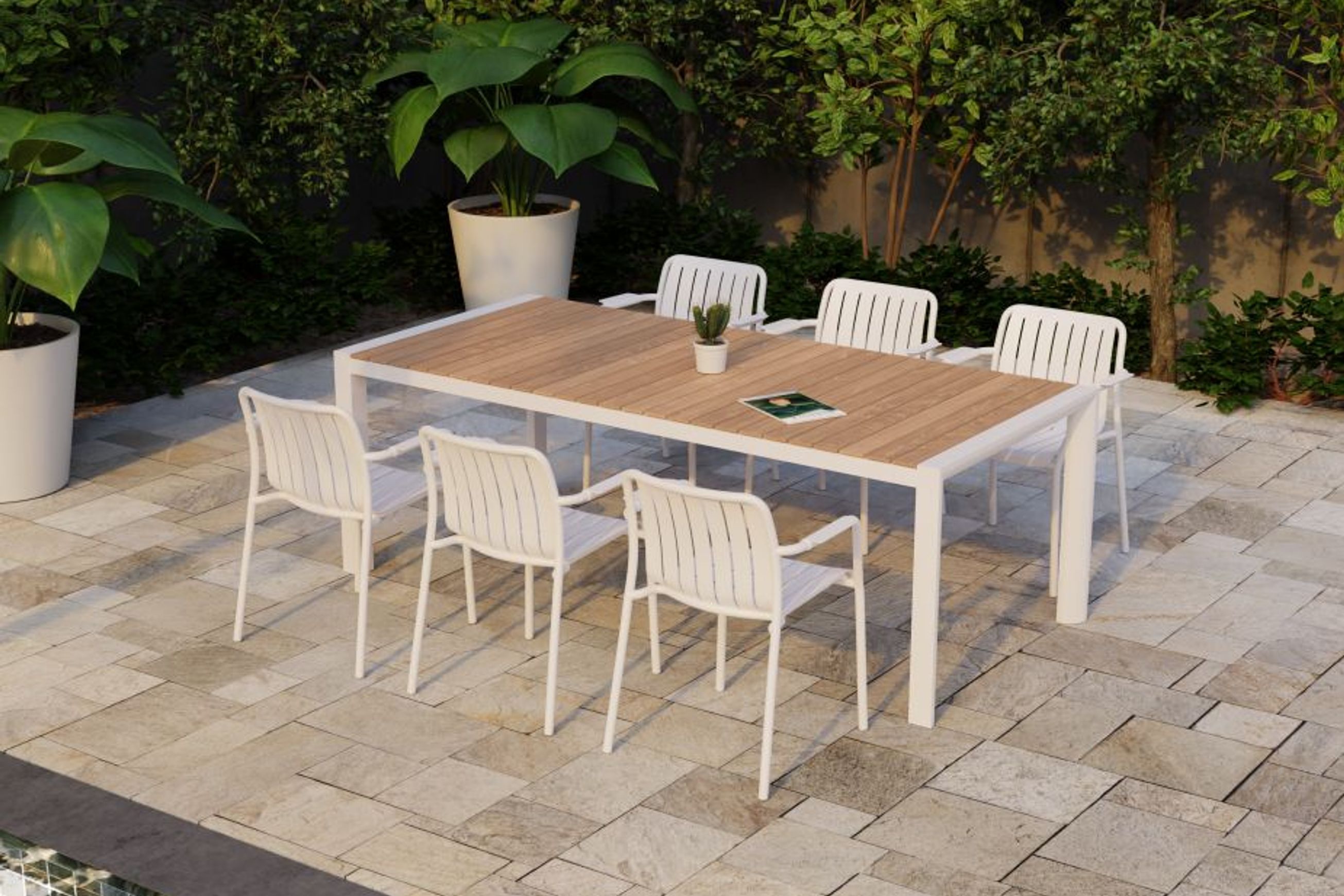 Roku Outdoor Arm Chair in Matt White