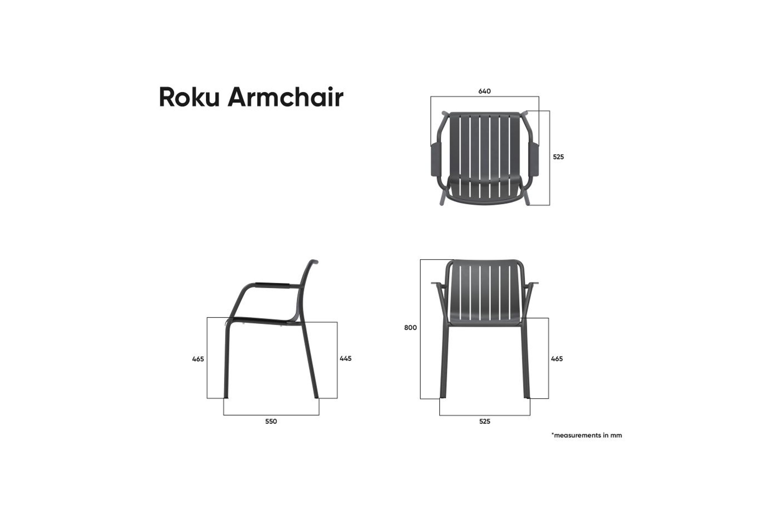 Roku Outdoor Arm Chair in Matt White