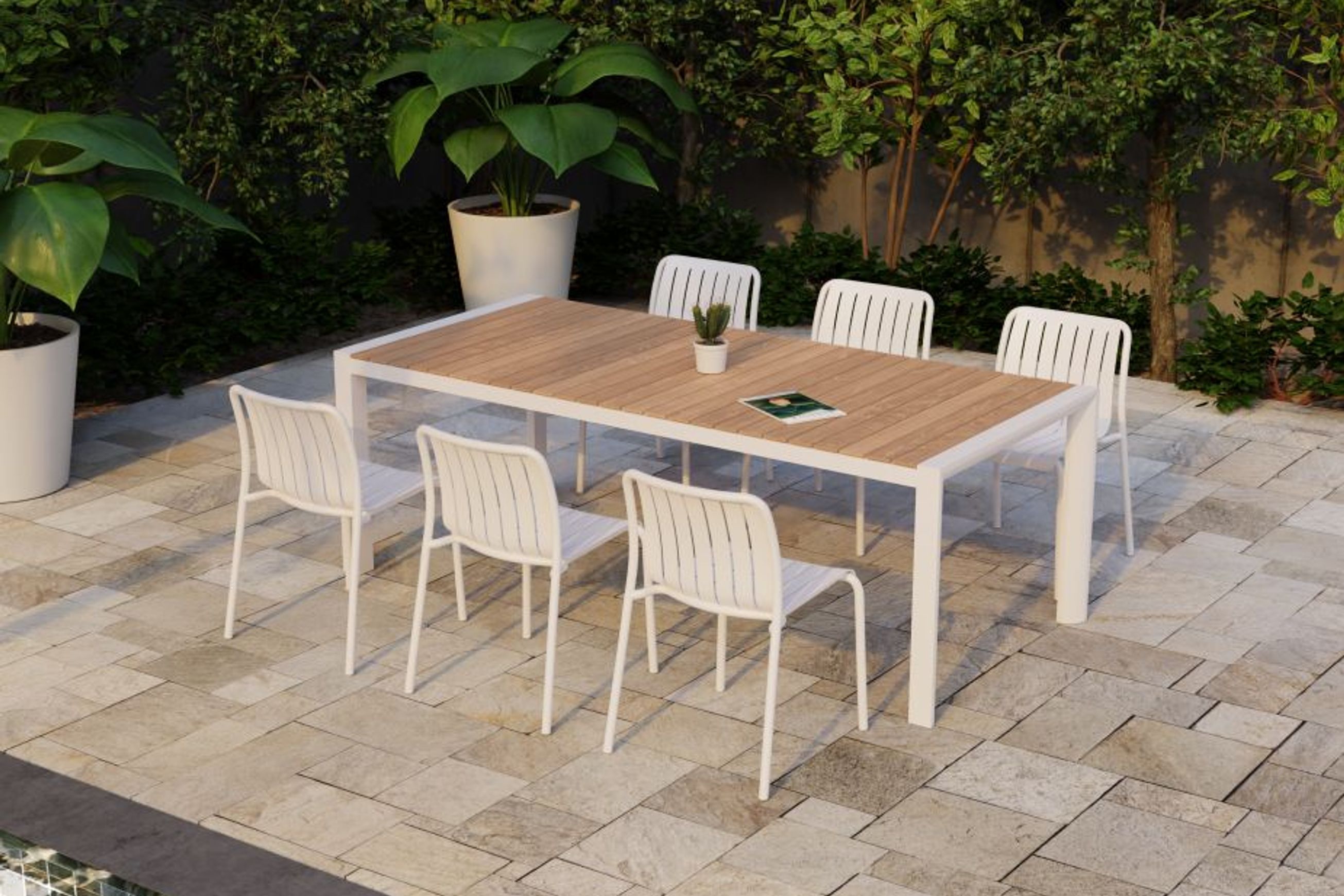 Roku Outdoor Dining Chair in Matt White