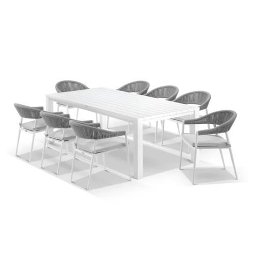 Cove Outdoor Dining 8 Set | White