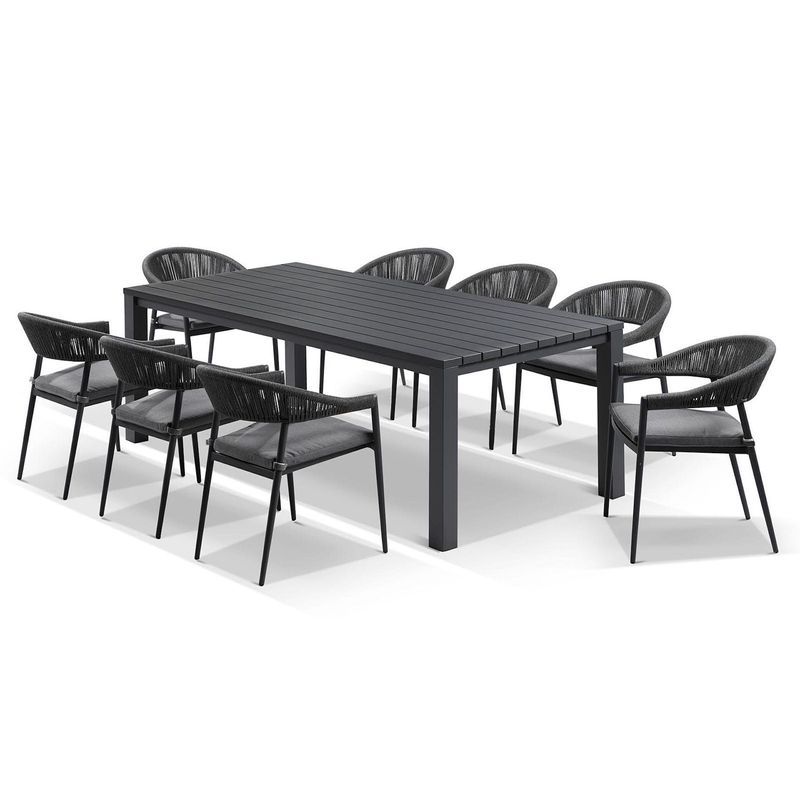 Cove Outdoor Dining 8 Set | Charcoal