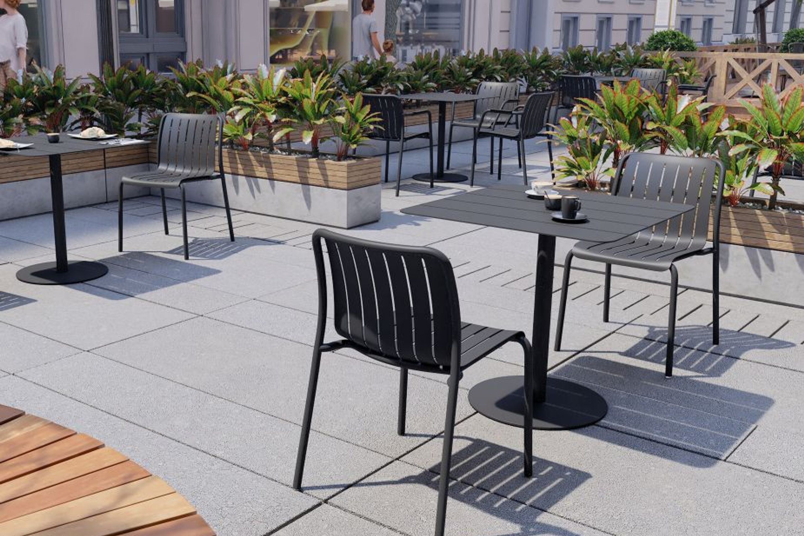 Roku Outdoor Dining Chair in Matt Charcoal