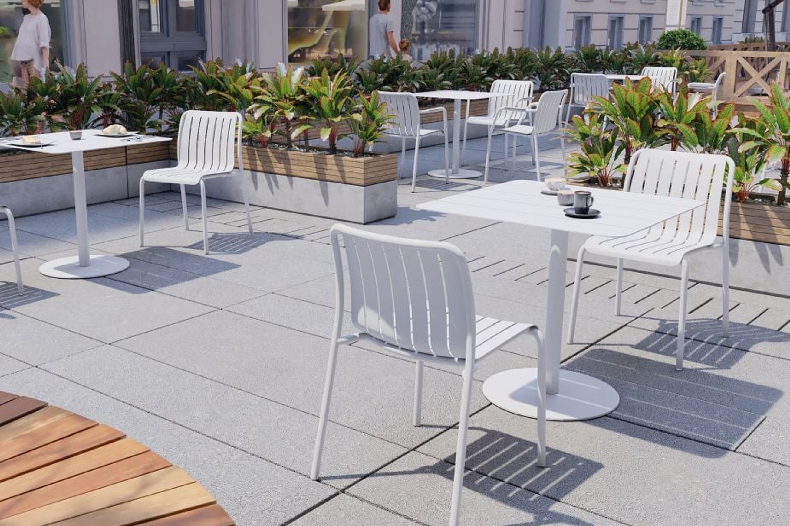 Roku Outdoor Dining Chair in Matt White