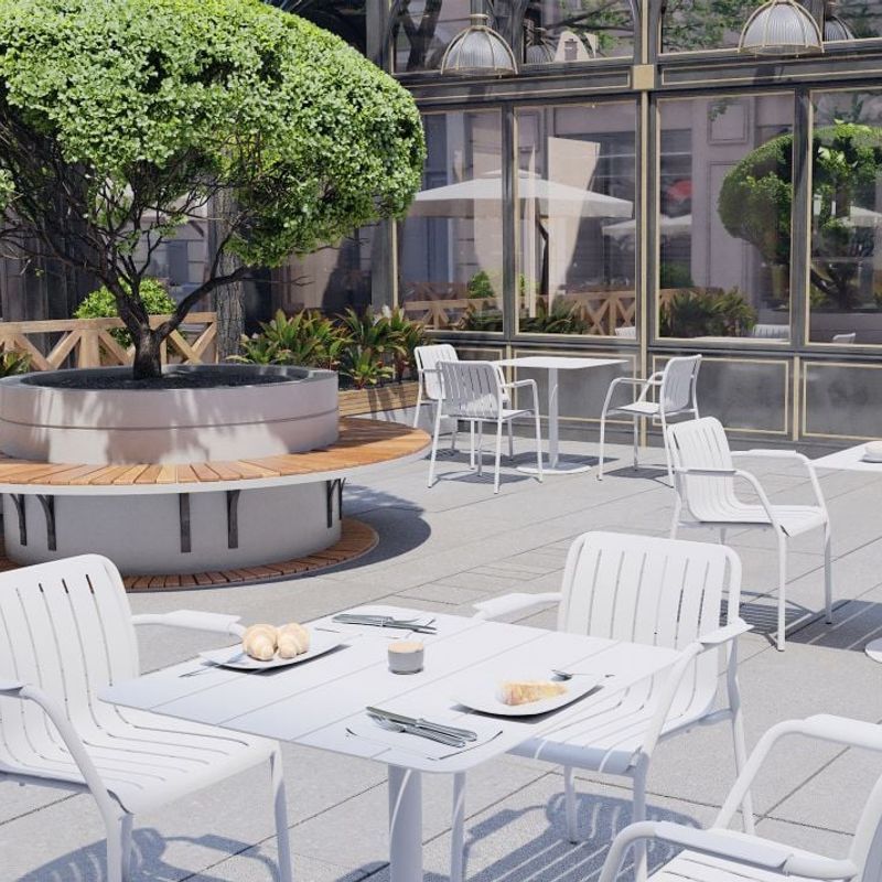 Roku Outdoor Arm Chair in Matt White