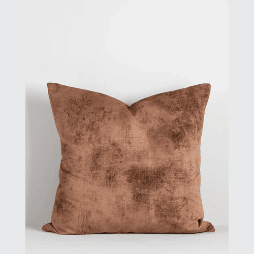 Baya Theo Velvet Cushion - Leather | Large 60 x 60cm