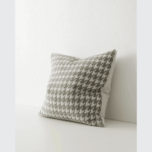 Weave Home Giovanni Cushion - Mist | Bouclé Houndstooth