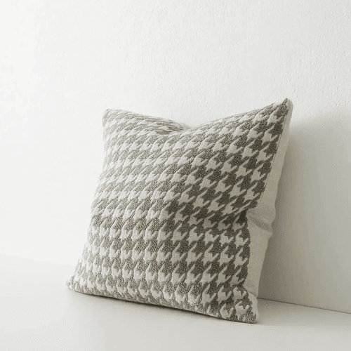 Weave Home Giovanni Cushion - Mist | Bouclé Houndstooth