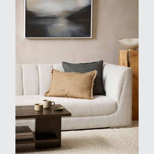 Baya Cassia Handwoven 100% Linen Cushion - Nori | Square