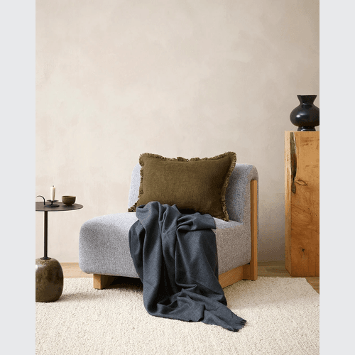 Baya Dover Cushion - Leaf | Lumbar with Fringe