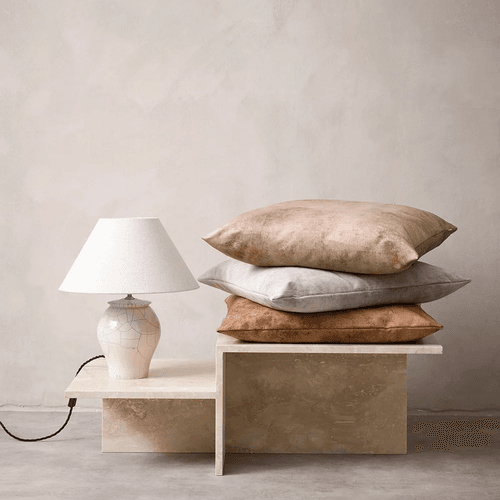 Baya Theo Velvet-Cushion - Leather | Large 60 x 60cm