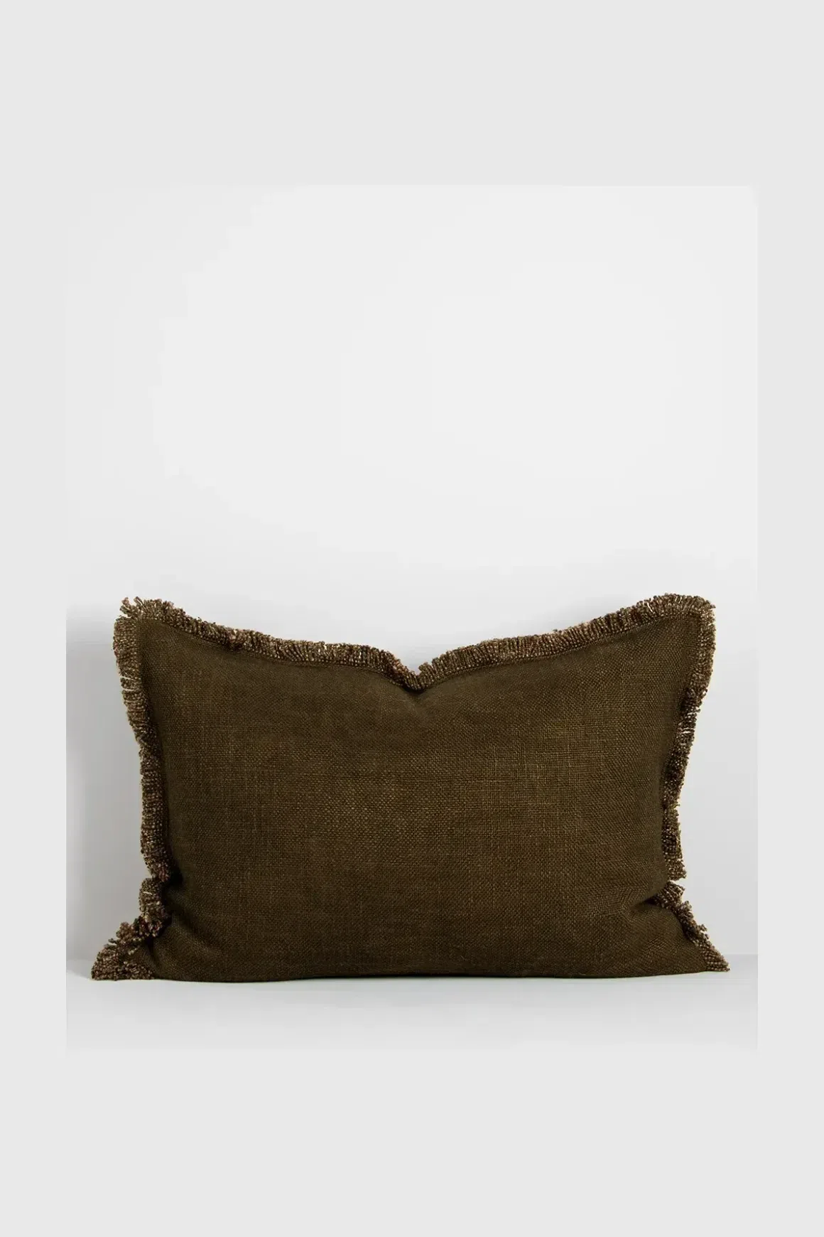 Baya Dover Cushion - Leaf | Lumbar with Fringe