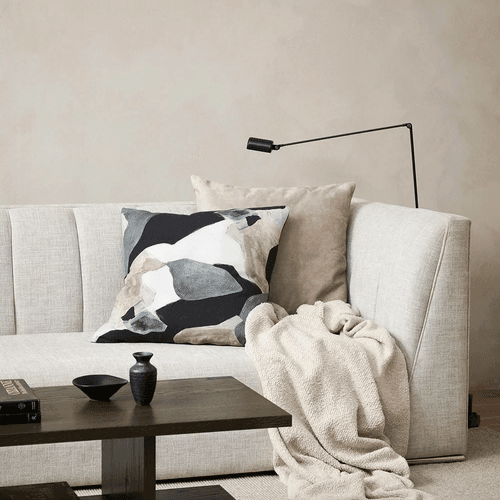 Baya Aalto Cushion - Mist | Abstract Print | 55 x 55cm