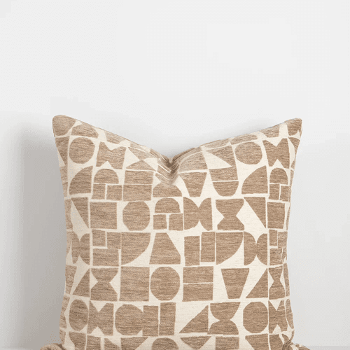Baya Miller Cushion - Mushroom | Geometric Pattern