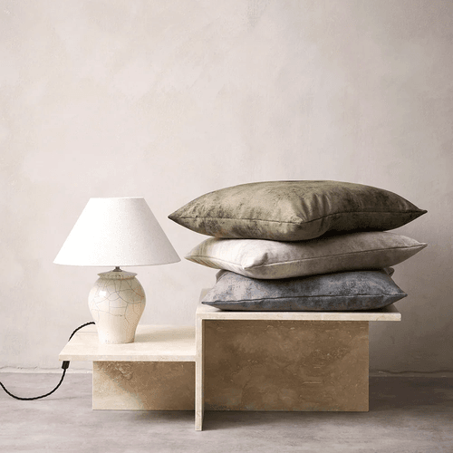 Baya Theo Velvet Cushion - Smoke | Large 60 x 60cm
