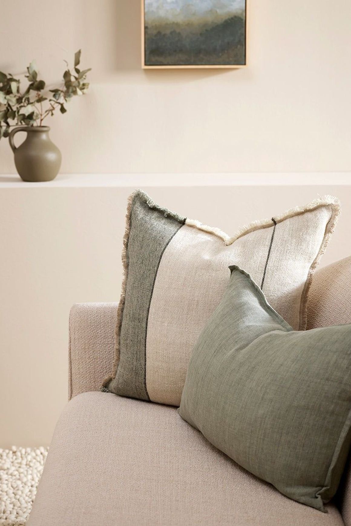 Baya Frankton Linen Cushion - Sage