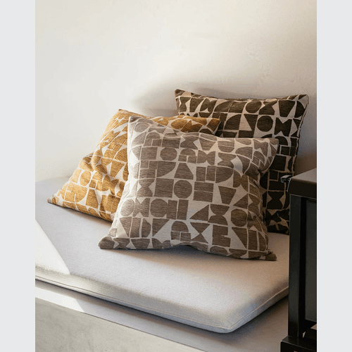 Baya Miller Cushion - Toffee | Geometric Pattern