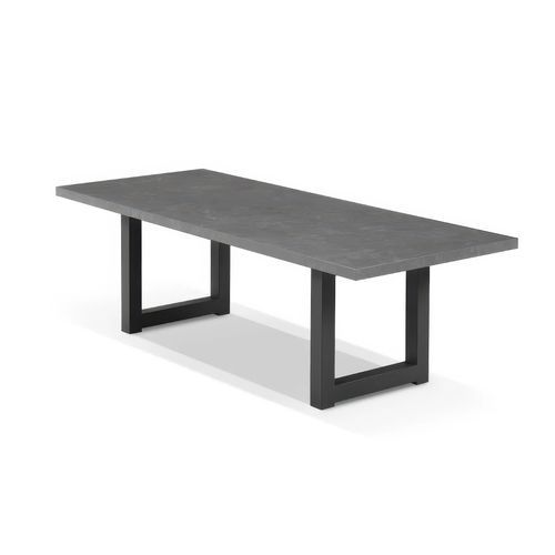 Modena U-Leg Ceramic Dining Table - Mid Grey
