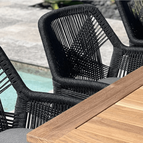 Barcelona Extension Table - Serang Chairs 9pc Outdoors