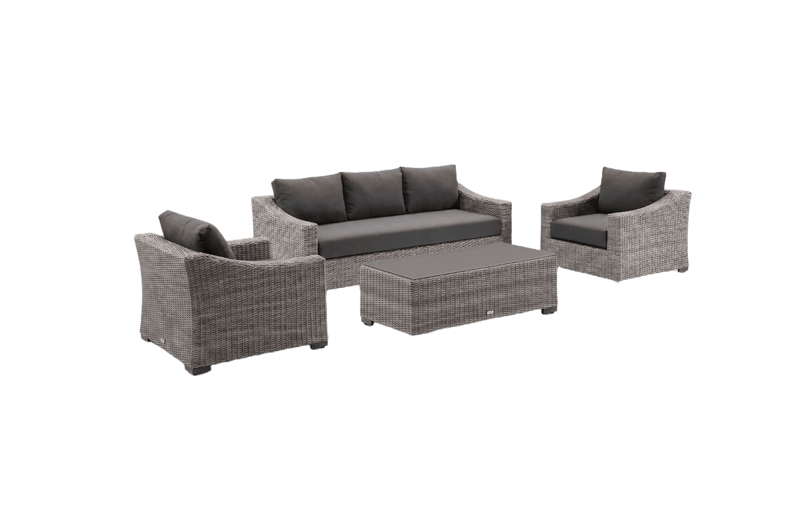 Hahei 3-Seater Lounge Set - Canvas Coal
